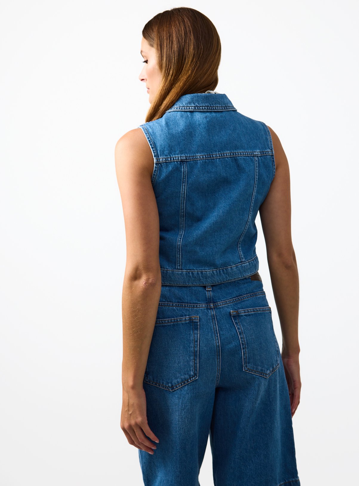 Mid Denim Classic Collar Waistcoat 18 - Image 4 thumbnail
